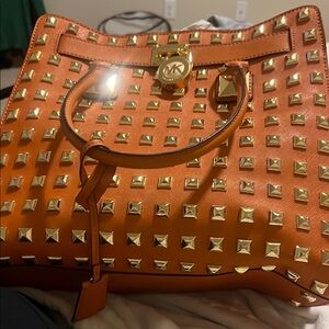 Michael Kors Orange Studded Women's Bag